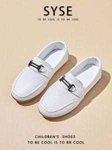 Boys Slip-On Leather Shoes Middle Large Childrens Bean Bean Shoes Student Black Performance Shoes Western Suit Etiquette Shoes Hollow out