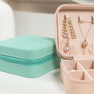 UMI Portable Jewellery Storage Box Organizer Display Small Travel Velvet Jewelry Storage Case For Necklace Earrings Rings