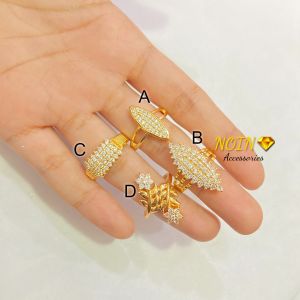 Cincin Lapis Emas Permata 18K Aksesoris Perhiasan C#15