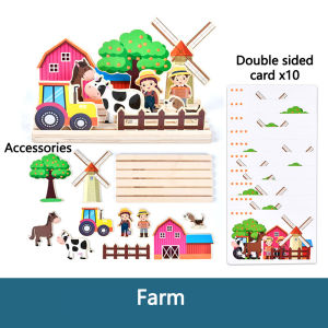 Kids Montessori Logic Thinking Game Scene Puzzles Matching Intellectual Problems Imagination Board Game Children Educational Toy