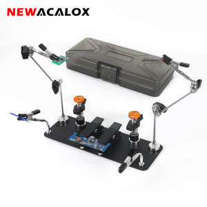 NEWACALOX Magnetic Helping Hands Soldering Third Hand with 6/8 Flexible Alligator Clips/Tool Box Adjust PCB Holder Electronic Re
