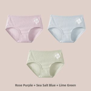 miiow | Pure Cotton Breathable Womens Underwear Triangle Shorts Mid-Waist Large Size Antibacterial Seamless Comfortable Panties