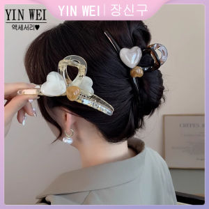 YIN WEI Love large catch clip female 2024 new high quality dish hair shark clip temperament headdress