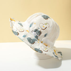 Baby Summer Thin Fisherman Hat Sun Protection Large Brim Cute Childrens Sun Cap for Boys And Girls Korean Style Cotton Blend