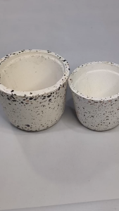 Pot Tanaman Bentuk Silinder Vas Bunga Hias Motif Teraso Estetik Planter Bahan Gypsum Dekorasi Rumah Taman