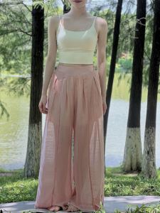 กางเกงโยคะขากว้างสำหรับผู้หญิง Yeung Sukhan ระบายอากาศได้ดี น้ำหนักเบา ใส่สบาย กางเกงขายาวทรงหลวมสำหรับโยคะและมEDIT ปัจจุบัน