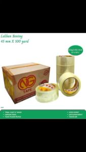 Lakban Bening & Coklat: Lakban Fragile 45 mm x 100 Yard (Isi 6 Pcs-NGB)