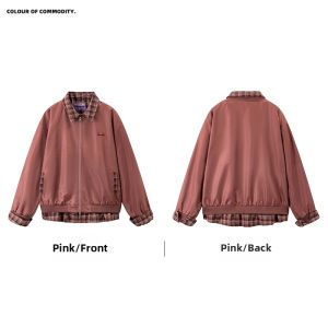 JNXS | Vintage American Patchwork Plaid Baseball Jacket Loose Fit