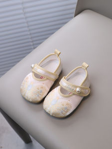 Anti-Slip Handmade Cloth Shoes for Baby Girls Walking Stage Spring Autumn Low Top Easy to Wear Magic Tape Chinese Style Shoes