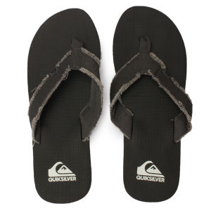 Quiksilver 2025 New Mens Beach Quick Dry Surfing Sandals Anti-Slip Wear-Resistant Cloth Strap Thong Slippers Casual Summer Flat Heel EVA