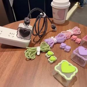 Flowers Charger Cable Protector Case For IPhone 17 Pro Max 16 15 Cute Silicone Charger Sleeve Cable Organizer For iPhone 18/20W