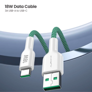 ALPHA·X ALUSB-2C Data Cable USB-A to Type-C 1.2m Braided Cable Heat Protection - 16 Months Warranty
