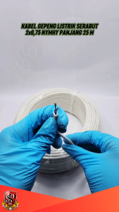 Kabel 2x0.75 NYMHY Putih Panjang 25 METER SNI / Kabel Fleksibel Lentur 25 METER 2x0.75 NYMHY Putih Lentur Kuat Tahan Lama