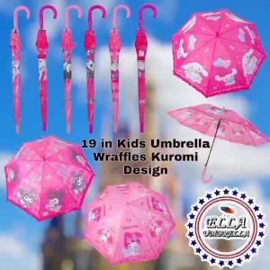 (ELLA SHOP) 19 inches j-handle Kuromi & Friends Design w/ruffles kids umbrella high quality