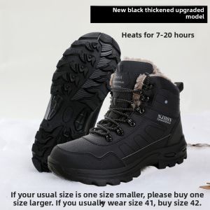 SHIPAILUO | Heated Electric Cotton Shoes Warm Boot Heating Walking Thermal Insulation Fleece Lined Snow Boots Electric Warm Shoes