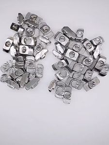 100PCS Standar Eropa T Nut M5 10×6×5mm 20 Series Baja Karbon