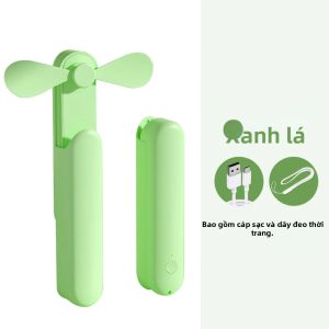 Quạt Cầm Tay Mini Dễ Thương 3 Tốc Độ Điều Chỉnh Sạc USB Type-C Gấp Gọn Dùng Cho Học Sinh Văn Phòng Và Ngoài Trời