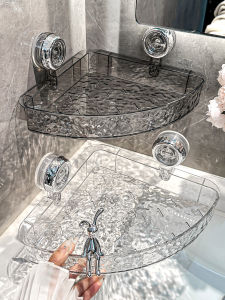 Strong Suction Corner Bathroom Triangle Rack No Drilling Wall Mounted Toilet Washstand Storage Shelf Pet Material Kitchen Organizer