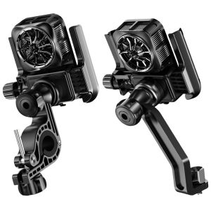 Cooling Motorcycle Phone Mount Anti-Shake Motorcycle Phone Holder Navigation Bracket for Motorcycle Bicycle Scooter