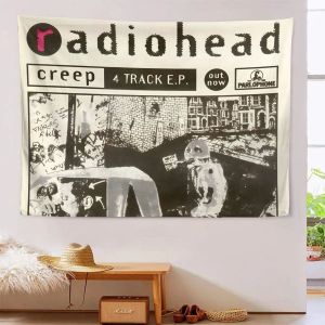 VIKAMA Radiohead Radio Head Tapestry Rock Band Surrounding Background Cloth Music Hanging Cloth Room Decoration Home Decoration