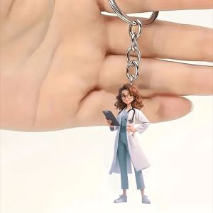 1 Piece of Female Doctor Keychain a Minimalist Style Doctor Keychain a Gift for Medical Professionals a Bag Accessory Pendant