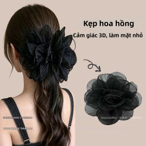 Kẹp Tóc Cá Mập Sang Trọng Với Thiết Kế Mạng Hoa 3D