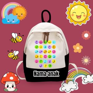 tas ransel anak mengaji tas anak sekolah tas ransel TK SD tas anak perempuan laki-laki tas ransel mengaji tas anak usia 6 7 8 9 10 thn merah hitam pink biru