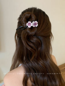 Acrylic Flower Word Banana Clip Female 2024 New Arrival Grip Half Tie Hairpin Minimalist Elegant Hair Clip Headdress