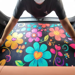 AOLA 1PCS STI Letter Print Car Trunk Mat Universal Size Durable and Easy-to-Clean Polyester Lining Car Trunk Cargo Protection Mat | Car Truck SUV Special Trunk Floor Mat
