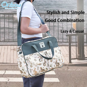 Orzbow กระเป๋าสะพายไหล่คาดตัวสำหรับกระเป๋าใส่ผ้าอ้อมเด็กกระเป๋าสำหรับคุณแม่คล้องไหล่ข้างเดียวกันน้ำได้สำหรับคุณแม่และทารก