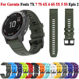20mm 22mm 26mm Silicone Watch Band Straps For Garmin Fenix 6 6X 6S Pro 7 7S 7X Wristband Fenix 5 5X 5S Plus Smartwatch Bracelet
