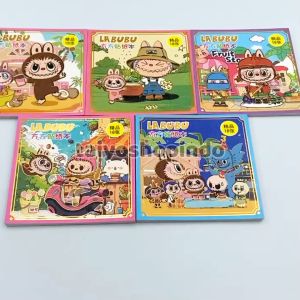 TAIYO Labubu Square Sticker Book Premium Monster Stiker Buku Tempel Kertas Karakter Kartun Mainan