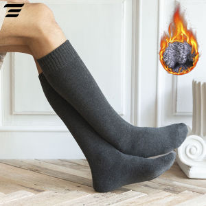 6PCS=3Pairs Mens Winter Compression Stocking Warm Hot Knee High Long Leg Terry Socks Warm Thicken Cover Calf Socks Size 38-44