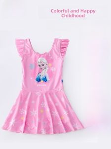 SHIPAILUO | New 2025 Disney Girls One-Piece Swimsuit Childrens Fashionable Sunscreen Swimwear Universal Age Fabric Other Origin Zhejiang Hangzhou