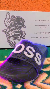 Sandal Selop MOCHEL Premium Class Hitam Abu Anti Slip Desain Elegan untuk Pria dan Wanita