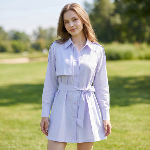 Belted Breathable Casual Trench Coat for Women Summer