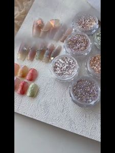 Nail Art Glitter Powder Japanese Style Dreamy Star Diamond Powder Shiny Piece Nail Art Accessories 日式碎钻粉梦幻星钻粉细闪亮片美甲饰品材料包