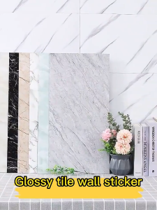 30X60CM Marble PVC Wall Sticker Self Adhesive Imitation Ceramic Tile Waterproof Home Decoration Wallpaper Easy To Install Removable Durable Peel And Stick Design For Living Room Bedroom Kitchen Bathroom Office Walls Modern Stylish Pattern