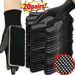 20Pairs Non-Slip Nylon Work Gloves Men Women Sunscreen Gloves for Motorcycle Cycling Outdoor Sports Gloves 