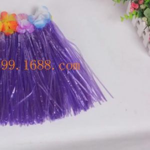 Plastic Fibers Girl Hawaiian Hula Skirt Hula Grass Costume Garland Flower Child Skirts Hula Dress up Party Hawaii Beach 30cm/40c