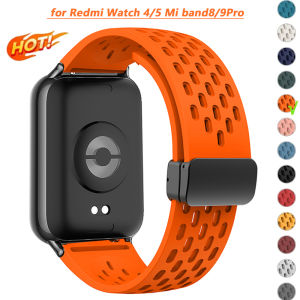 Silicone Strap for Redmi Watch 4/5 8/9Pro Magnetic Buckle Sport Band for Mi Band 8 Pro/9 Pro Correa 20/22mm Breathable Bracelets
