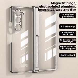 LUXUAN | Vỏ Ốp Trong Suốt Có Chân Đế và Kính Cường Lực Chống Nhòm Cho Samsung Galaxy Z Fold6