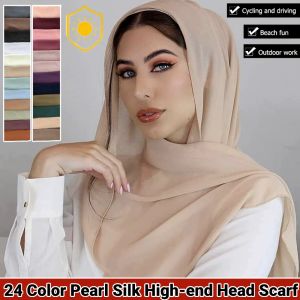 Ramadan Special: Pearl Silk High-end Head Scarf & Plain Color Tudung Shawl