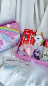 Cute Pink Unicorn Surprise Gift Set School Stationary Box Birthday Present Gift Set for Kids