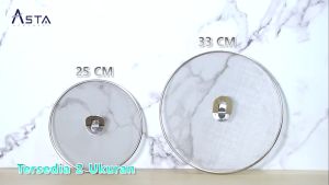 Asta Oil Splatter Stainless Steel Pelindung Percikan Minyak Handle Atas 25 dan 33 cm