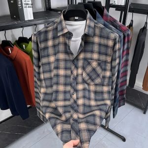 Áo Sơ Mi Nam In Họa Tiết Sọc Tay Dài Kiểu Dáng Đa Năng Thời Trang Thu Đông 2026 Chất Liệu Polyester Dệt Kim Cổ Điển Cài Khuy Đơn.
