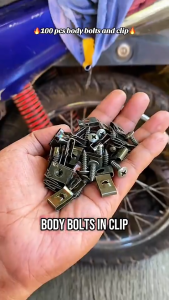 100Pcs Metal U-Type Clips with Screw Set Car Motorcycles Metal Screw Fastener Clips Anti-rust Protection Clips Buckle Car Bumper Fender Fasteners Base Self-tapping Screw Buckles Clip