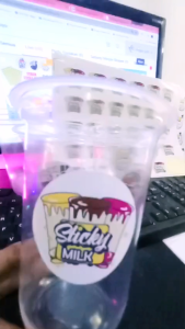 Stiker Gelas Cup / Stiker Kemasan Sticky Milk / Stiker CUP / Stiker Botol