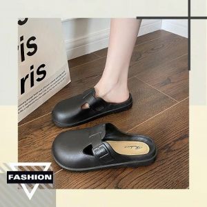 QJshop แฟชั่นสไตล์ รองเท้าคัทชูแบบสวมเปิดส้น ทรงสวยทันสมัย สีโทนมินิมอลดีไซน์สายรัดเข็มขัด น่ารักแบบเก๋กรุบแบบสไตล์สาวเกาหลีเกาใจ ซื้อเลยมันจีย์