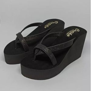 Sandal Wedges Tinggi 11cm: Jepit Silang Pasir Mutiara High Quality Nyaman Di Pakai